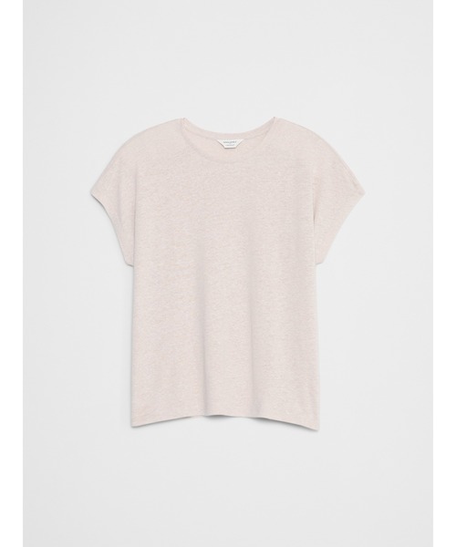 BANANA REPUBLIC FACTORY STORE(バナナリパブリック ファクトリーストア)の「BANANA REPUBLIC FACTORY STORE リネンブレンド キャップスリーブ Tシャツ(Tシャツ/カットソー・レディース・ベージュ/ネイビー/ホワイト・M/XS/S)」の7枚目の写真