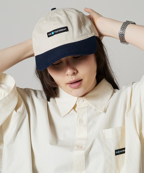 OK YESTERDAY(オッケーイエスタデイ)の「OK YESTERDAY / オーケー イエスタデイ 2トーンベースボールキャップ / Two-Tone Baseball Cap 2026年 夏 夏服(キャップ・メンズ・ブラック/ネイビー/レッド・FREE)」の18枚目の写真