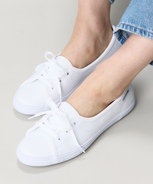 LACOSTE（ラコステ）の「レディース MEDIAN LTH 126 1 SFA バレエシューズ スニーカー（スニーカー・レディース・ホワイト/ブラック×ホワイト・23.5cm/24.0cm/23.0cm/22.5cm/25.5cm/24.5cm）」の21枚目の写真
