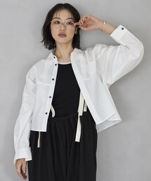 Firsthand | Firsthand/ファーストハンド 切替デザイン ショートブラウス / 立体スリーブ ロングスリーブシャツ(シャツ/ブラウス)