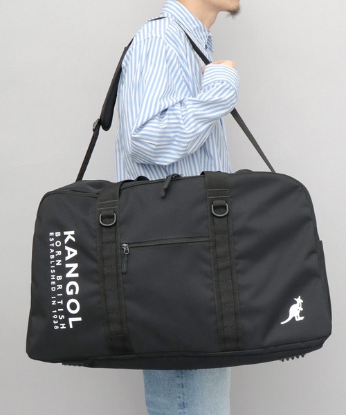 KANGOL(カンゴール)の「大容量 2層式 ボストンバッグ ショルダーベルト付き 旅行バッグ(ボストンバッグ・メンズ・ブラック系その他/ブラック・FREE)」の2枚目の写真