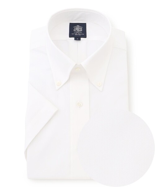 J.PRESS(ジェイプレス)の「【PREMIUM PLEATS / 形態安定】ピンオックス 半袖シャツ / B.D.(シャツ/ブラウス・メンズ・ホワイト系/ダルブルー系・SMALL/MEDIUM/LARGE/X-LARGE)」の1枚目の写真