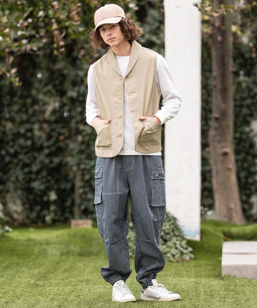 CAMBIO（カンビオ）の「mcg3791- ショールカラーチノワーカーズベスト(HLCM0242)（ベスト・メンズ・ブラック/ネイビー/ベージュ・M/S/L）」の14枚目の写真