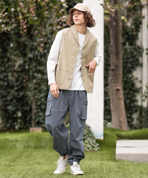 CAMBIO（カンビオ）の「mcg3791- ショールカラーチノワーカーズベスト(HLCM0242)（ベスト・メンズ・ブラック/ネイビー/ベージュ・M/S/L）」の15枚目の写真