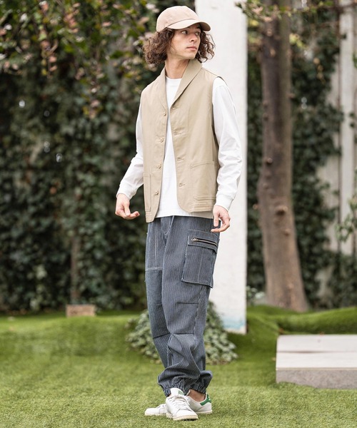 CAMBIO（カンビオ）の「mcg3791- ショールカラーチノワーカーズベスト(HLCM0242)（ベスト・メンズ・ブラック/ネイビー/ベージュ・M/S/L）」の16枚目の写真