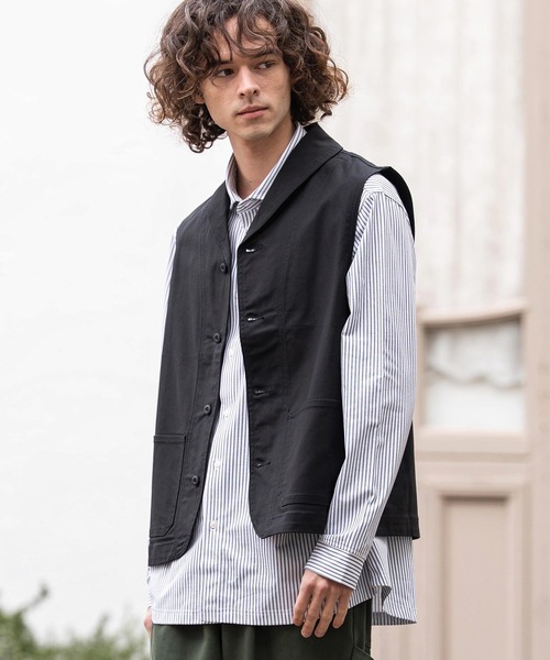 CAMBIO（カンビオ）の「mcg3791- ショールカラーチノワーカーズベスト(HLCM0242)（ベスト・メンズ・ブラック/ネイビー/ベージュ・M/S/L）」の18枚目の写真