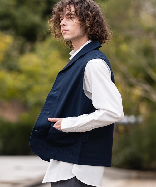 CAMBIO（カンビオ）の「mcg3791- ショールカラーチノワーカーズベスト(HLCM0242)（ベスト・メンズ・ブラック/ネイビー/ベージュ・M/S/L）」の22枚目の写真