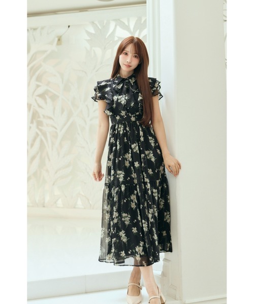 Frill sleeve flower dress（ワンピース）｜MISTREASS（ミストレアス