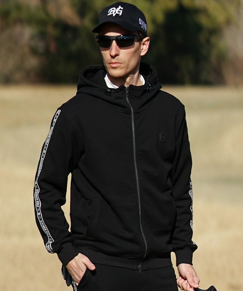 JOKER(ジョーカー)の「【DIVINER GOLF】裏毛テープ使いジップパーカー メンズ フルジップ ゴルフウェア スウェット 春服(パーカー・メンズ・ホワイト/ブラック/杢グレー・M/L/XL/XXL)」の6枚目の写真