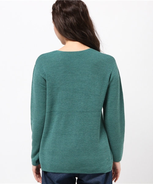 LBC（エルビーシー）の「12G畦Vネックプルオーバー（ニット/セーター・レディース・オレンジ/ベージュ/チャコールグレー/グリーン・MEDIUM/LARGE）」の10枚目の写真