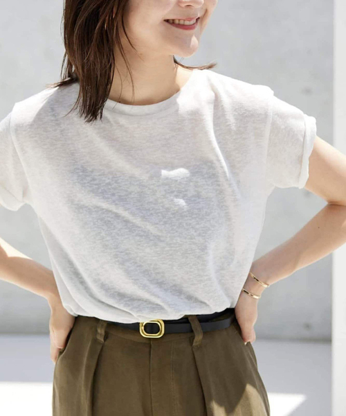 ☆スローブイエナ☆新品タグ付☆スラブ天竺5分袖TEE☆2023SS☆完売☆ 追加》スラブ天竺5分袖TEE（Tシャツ/カットソー）｜SLOBE IENA
