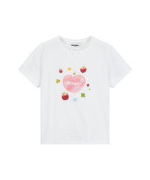 LOTSYOU x CRAYON RABBIT_Favored Heart T-shirt White