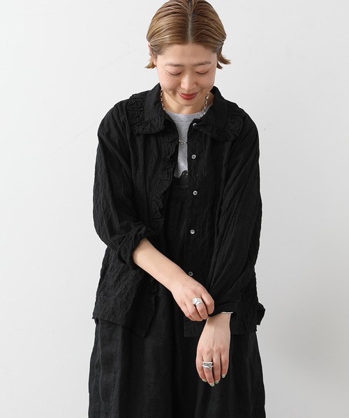 【がるま様】journal standard luxeシャーリングフリルブラウス シャーリングローン フリルブラウス（シャツ/ブラウス）｜JOURNAL