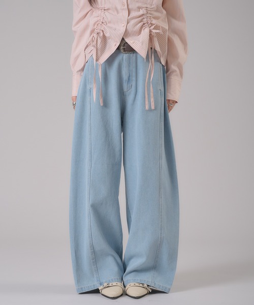 apres jour mignon(アプレジュールミニョン)の「バレルレックデニムアソートパンツ(デニムパンツ・レディース・ピンク/ブルー系その他/グレー・MEDIUM/LARGE/SMALL)」の2枚目の写真
