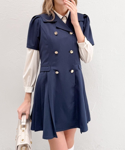 F i.n.t(フィント)の「テーラードセーラー衿ワンピース/fint フィント(ワンピース・レディース・アイボリー/ネイビー・FREE)」の4枚目の写真