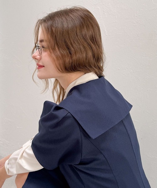 F i.n.t(フィント)の「テーラードセーラー衿ワンピース/fint フィント(ワンピース・レディース・アイボリー/ネイビー・FREE)」の6枚目の写真