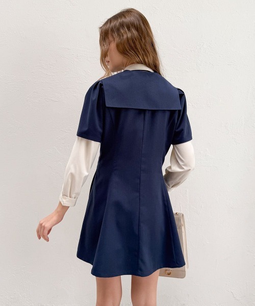 F i.n.t(フィント)の「テーラードセーラー衿ワンピース/fint フィント(ワンピース・レディース・アイボリー/ネイビー・FREE)」の7枚目の写真