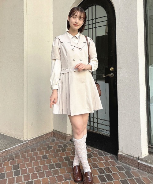 F i.n.t(フィント)の「テーラードセーラー衿ワンピース/fint フィント(ワンピース・レディース・アイボリー/ネイビー・FREE)」の9枚目の写真