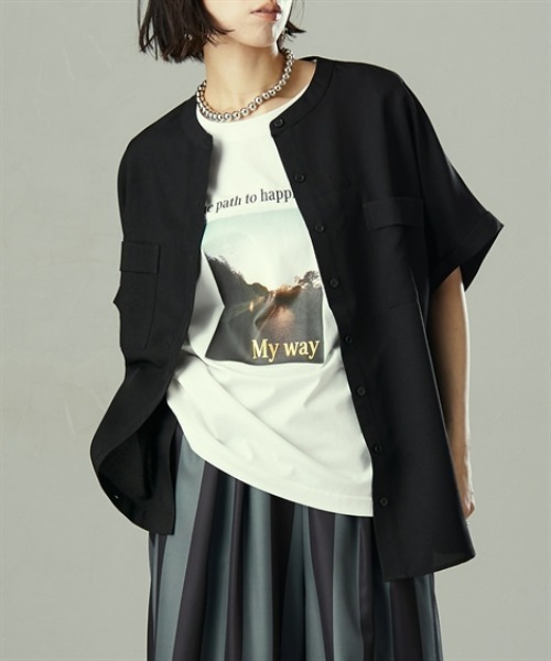 Soiunique（スワユニーク）の「【接触冷感・吸水速乾】 ひんやり素材フォトプリント半袖Tシャツ ［Soiunique］（Tシャツ/カットソー・レディース・ブラウン/オフホワイト/チャコール・M/L/LL）」の3枚目の写真