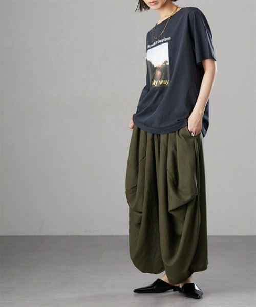 Soiunique（スワユニーク）の「【接触冷感・吸水速乾】 ひんやり素材フォトプリント半袖Tシャツ ［Soiunique］（Tシャツ/カットソー・レディース・ブラウン/オフホワイト/チャコール・M/L/LL）」の9枚目の写真