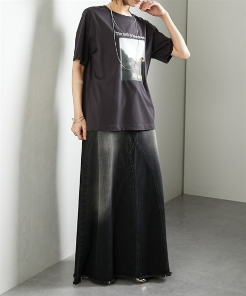 Soiunique（スワユニーク）の「【接触冷感・吸水速乾】 ひんやり素材フォトプリント半袖Tシャツ ［Soiunique］（Tシャツ/カットソー・レディース・ブラウン/オフホワイト/チャコール・M/L/LL）」の12枚目の写真