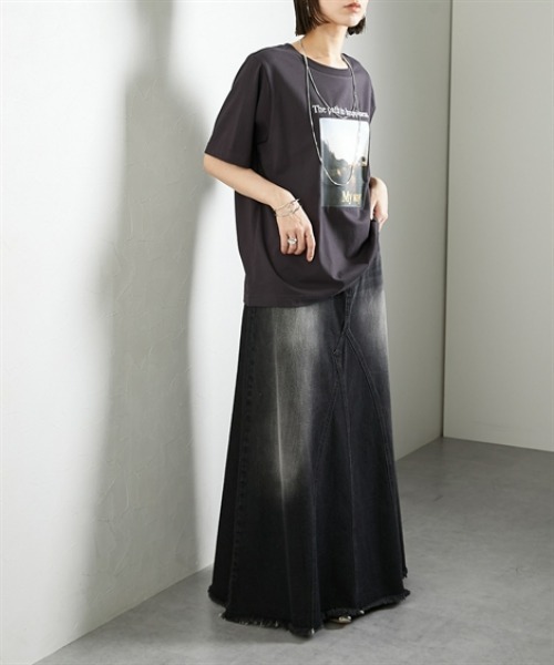 Soiunique（スワユニーク）の「【接触冷感・吸水速乾】 ひんやり素材フォトプリント半袖Tシャツ ［Soiunique］（Tシャツ/カットソー・レディース・ブラウン/オフホワイト/チャコール・M/L/LL）」の13枚目の写真