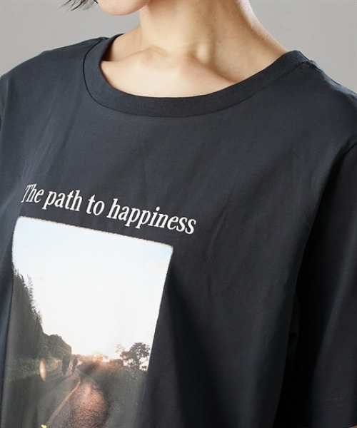 Soiunique（スワユニーク）の「【接触冷感・吸水速乾】 ひんやり素材フォトプリント半袖Tシャツ ［Soiunique］（Tシャツ/カットソー・レディース・ブラウン/オフホワイト/チャコール・M/L/LL）」の19枚目の写真