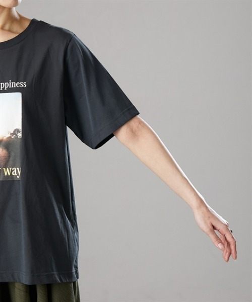Soiunique（スワユニーク）の「【接触冷感・吸水速乾】 ひんやり素材フォトプリント半袖Tシャツ ［Soiunique］（Tシャツ/カットソー・レディース・ブラウン/オフホワイト/チャコール・M/L/LL）」の20枚目の写真