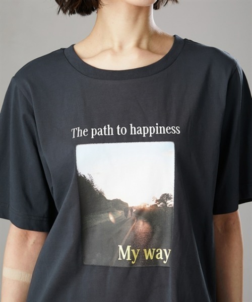 Soiunique（スワユニーク）の「【接触冷感・吸水速乾】 ひんやり素材フォトプリント半袖Tシャツ ［Soiunique］（Tシャツ/カットソー・レディース・ブラウン/オフホワイト/チャコール・M/L/LL）」の21枚目の写真