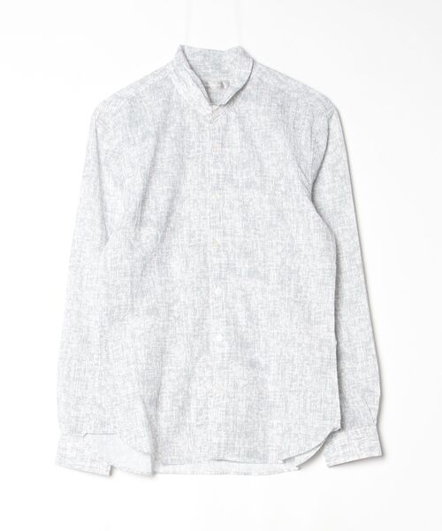 HIGH STREET（ハイストリート）の「HIGH STREET∴ブラッシュプリントサッカーショートウイングシャツ（シャツ/ブラウス・メンズ・サックスブルー/ライトグレー・S/M/L）」の2枚目の写真