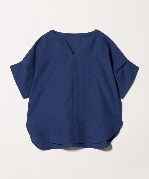 A DAY IN THE LIFE UNITED ARROWS(アデイインザライフユナイテッドアローズ)の「リネンライク キーネック ドルマンブラウス <A DAY IN THE LIFE>(シャツ/ブラウス・レディース・ケリーグリーン/コバルトブルー/オレンジ/ブラック・FREE)」の4枚目の写真