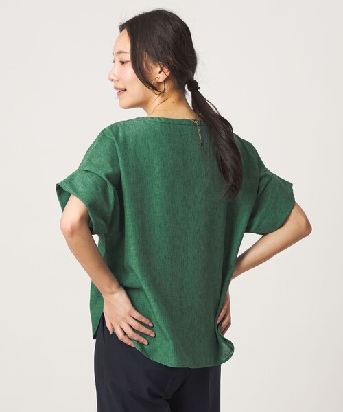 A DAY IN THE LIFE UNITED ARROWS(アデイインザライフユナイテッドアローズ)の「リネンライク キーネック ドルマンブラウス <A DAY IN THE LIFE>(シャツ/ブラウス・レディース・ケリーグリーン/コバルトブルー/オレンジ/ブラック・FREE)」の5枚目の写真