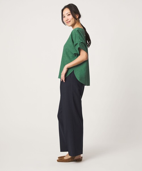 A DAY IN THE LIFE UNITED ARROWS(アデイインザライフユナイテッドアローズ)の「リネンライク キーネック ドルマンブラウス <A DAY IN THE LIFE>(シャツ/ブラウス・レディース・ケリーグリーン/コバルトブルー/オレンジ/ブラック・FREE)」の7枚目の写真