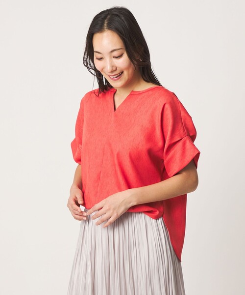 A DAY IN THE LIFE UNITED ARROWS(アデイインザライフユナイテッドアローズ)の「リネンライク キーネック ドルマンブラウス <A DAY IN THE LIFE>(シャツ/ブラウス・レディース・ケリーグリーン/コバルトブルー/オレンジ/ブラック・FREE)」の10枚目の写真