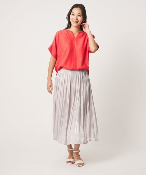 A DAY IN THE LIFE UNITED ARROWS(アデイインザライフユナイテッドアローズ)の「リネンライク キーネック ドルマンブラウス <A DAY IN THE LIFE>(シャツ/ブラウス・レディース・ケリーグリーン/コバルトブルー/オレンジ/ブラック・FREE)」の11枚目の写真