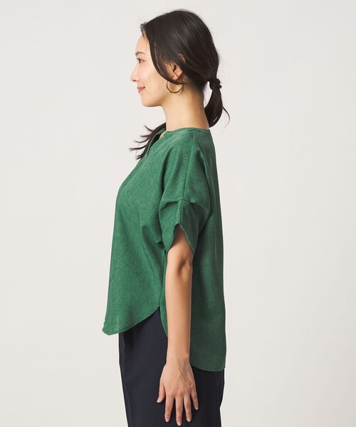 A DAY IN THE LIFE UNITED ARROWS(アデイインザライフユナイテッドアローズ)の「リネンライク キーネック ドルマンブラウス <A DAY IN THE LIFE>(シャツ/ブラウス・レディース・ケリーグリーン/コバルトブルー/オレンジ/ブラック・FREE)」の13枚目の写真