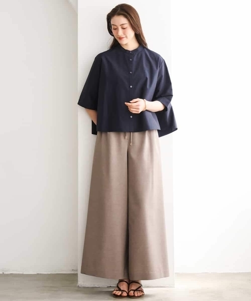 MICHEL KLEIN(ミッシェル・クラン)の「バンドカラーテントラインシャツ(シャツ/ブラウス・レディース・ネイビー/ホワイト・38)」の17枚目の写真