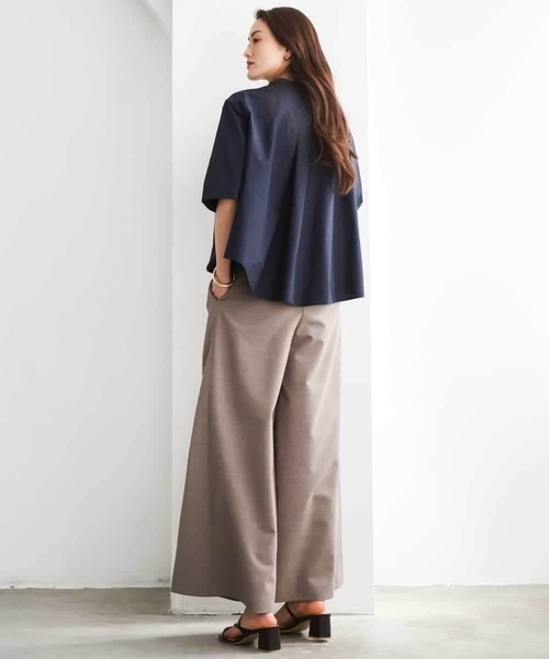 MICHEL KLEIN(ミッシェル・クラン)の「バンドカラーテントラインシャツ(シャツ/ブラウス・レディース・ネイビー/ホワイト・38)」の19枚目の写真