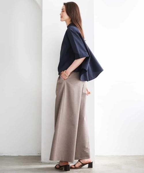 MICHEL KLEIN(ミッシェル・クラン)の「バンドカラーテントラインシャツ(シャツ/ブラウス・レディース・ネイビー/ホワイト・38)」の20枚目の写真