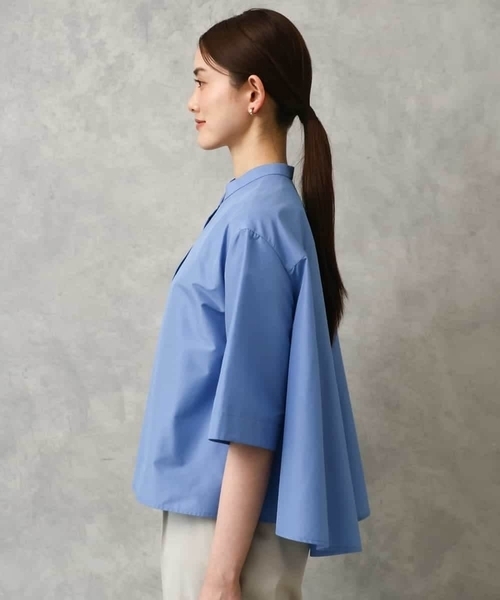 MICHEL KLEIN(ミッシェル・クラン)の「バンドカラーテントラインシャツ(シャツ/ブラウス・レディース・ネイビー/ホワイト・38)」の22枚目の写真