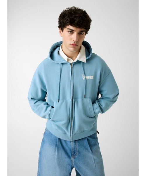 GUESS JEANS(ゲスジーンズ)の「GUESS JEANS Boxy Zip Hoodie パーカー フーディー ジップアップ バックプリント(パーカー・メンズ・ホワイト/ブルー・SMALL/MEDIUM/LARGE/X-LARGE/XX-LARGE)」の14枚目の写真