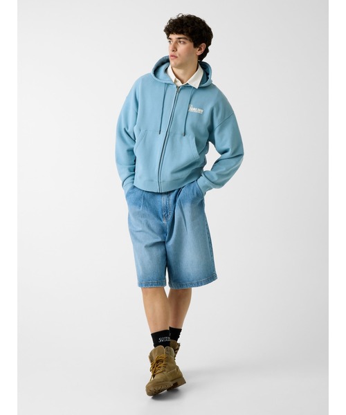 GUESS JEANS(ゲスジーンズ)の「GUESS JEANS Boxy Zip Hoodie パーカー フーディー ジップアップ バックプリント(パーカー・メンズ・ホワイト/ブルー・SMALL/MEDIUM/LARGE/X-LARGE/XX-LARGE)」の12枚目の写真