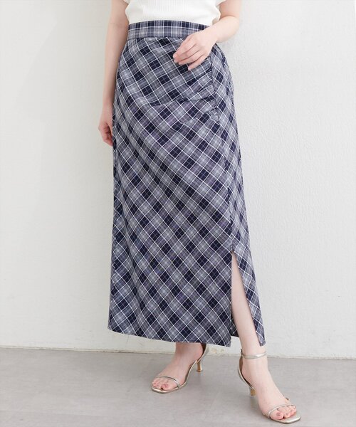 natural couture(ナチュラルクチュール)の「アシメギャザーデザインスカート(スカート・レディース・オフホワイト/サックスブルー/ネイビー/ミント・FREE)」の22枚目の写真
