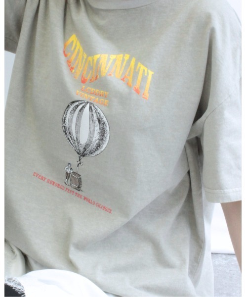 amini(アミニ)の「ピグメントプリントTシャツ(Tシャツ/カットソー・レディース・オレンジ/チャコールグレー/グレイッシュベージュ・MEDIUM)」の11枚目の写真