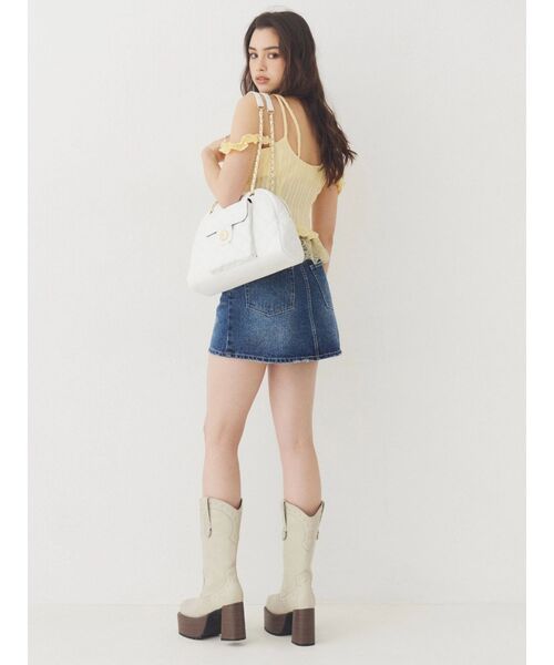 EVRIS(エヴリス)の「マイクロミニデニムスカート(デニムスカート・レディース・インディゴブルー/ベージュ・MEDIUM/SMALL)」の16枚目の写真