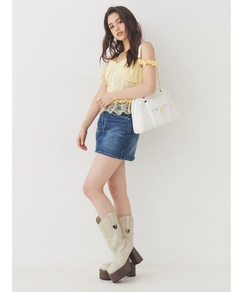 EVRIS(エヴリス)の「マイクロミニデニムスカート(デニムスカート・レディース・インディゴブルー/ベージュ・MEDIUM/SMALL)」の17枚目の写真