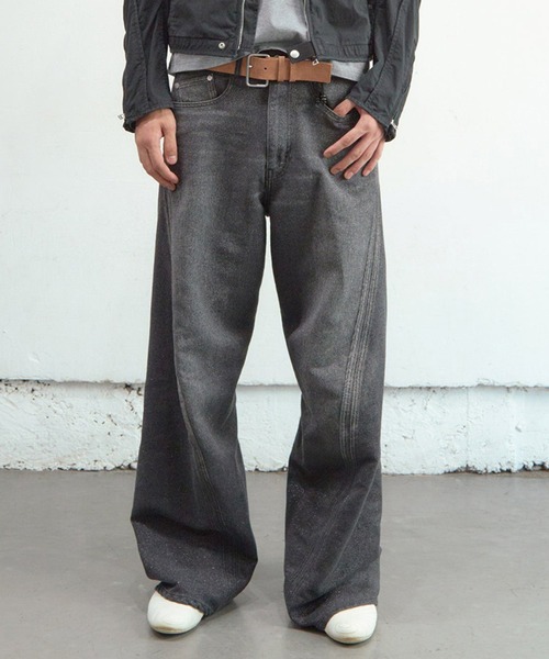 GLITTER TWILL 3D TWISTED WIDE LEG 5P PANTS（デニムパンツ