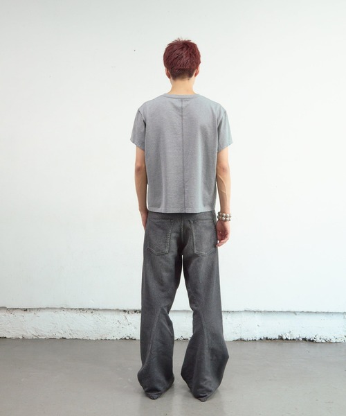 NVRFRGT(ネヴァーフォーゲット)の「GLITTER TWILL 3D TWISTED WIDE LEG 5P PANTS(デニムパンツ・メンズ・ブラック・3/2/1)」の3枚目の写真
