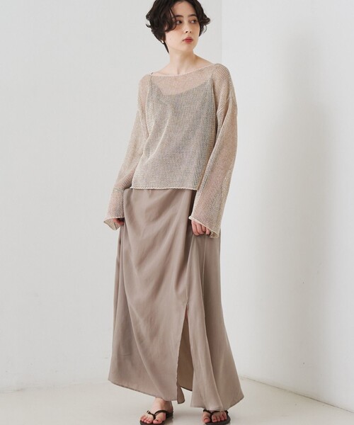 Rouge vif(ルージュヴィフ)の「キュプラフィブリルキャミワンピース/夏服/オケージョン(ワンピース・レディース・グレー/グレイッシュベージュ・フリー)」の2枚目の写真