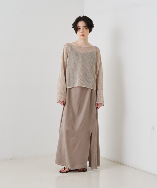 Rouge vif(ルージュヴィフ)の「キュプラフィブリルキャミワンピース/夏服/オケージョン(ワンピース・レディース・グレー/グレイッシュベージュ・フリー)」の9枚目の写真